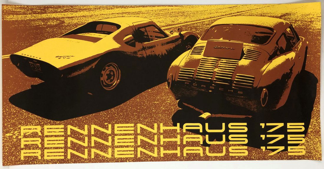 Porsche "Rennenhaus" Car Poster c. 1975 (1 of 1)
