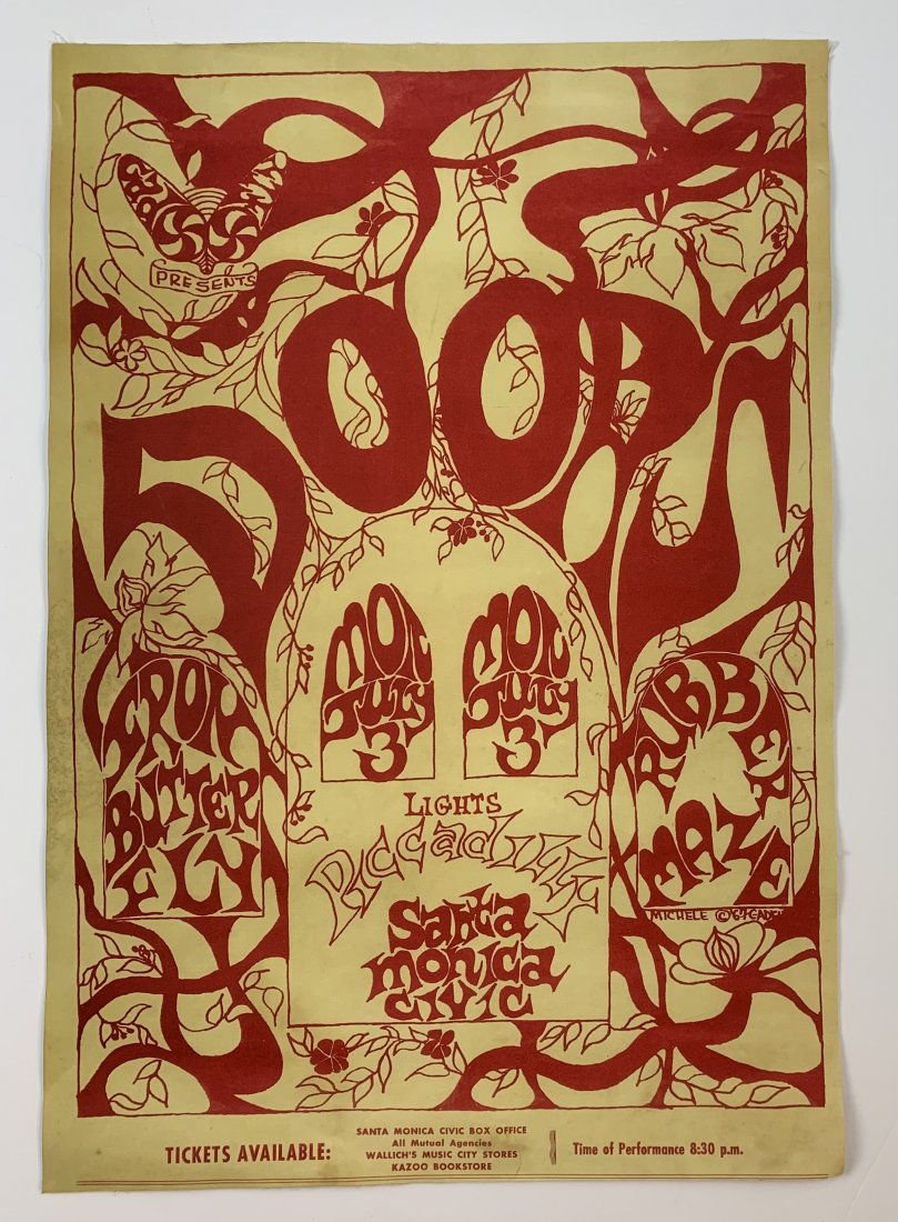 Doors Santa Monica Civic Center Vtg Lithograph on Linen (1 of 3)