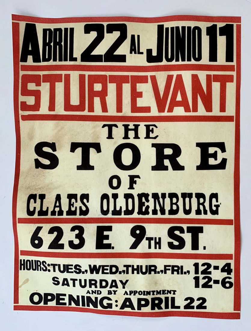 Elaine Sturtevant - The Store of Claes Oldenburg: ELAINE STURTEVANT The Store of Claes Oldenburg exhibition Offset lithograph in colors, printed later 20 5/8" x 19 1/2"