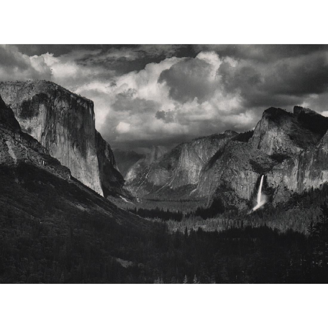 Ansel Adams - Thunderstorm, Yosemite Valley: ANSEL ADAMS (1902-1984) Thunderstorm, Yosemite Valley Photo-litho 8 3/4" x 6 1/2"