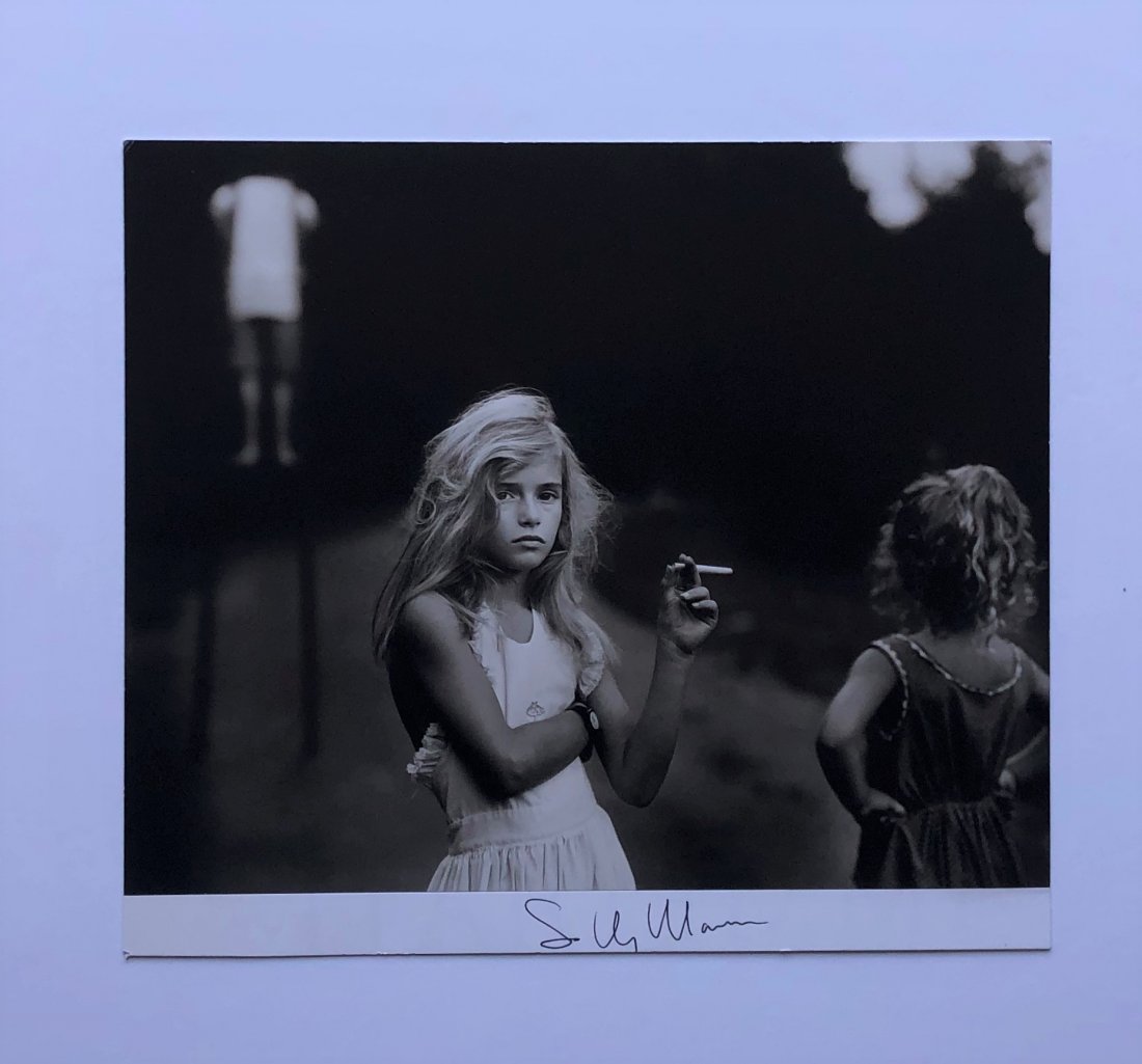 Sally Mann - Candy Cigarette, Hand Signed Photo-Litho: SALLY MANN (B. 1951) Candy Cigarette, 1989 Photo-litho 8 1/2" x 9 3/4"; image: 7 7/8" x 9 3/4" Signed lower middle in black ink