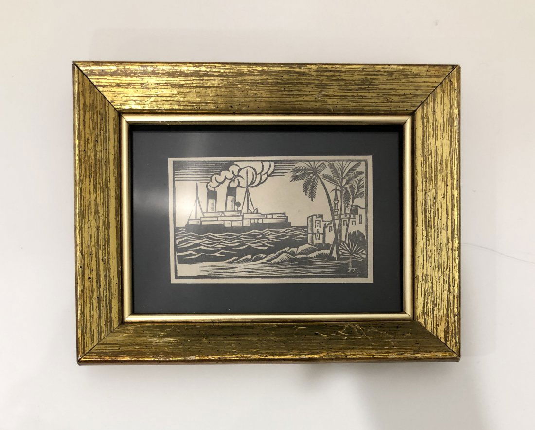 Lyonel Feininger - Woodcut (Cargo Ship) (1 of 3)