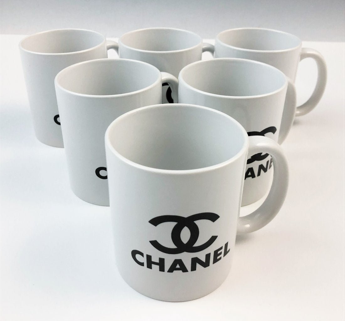 Lot of 6 Chanel Logo Mugs: Chanel logo coffee mugs, lot of 6
