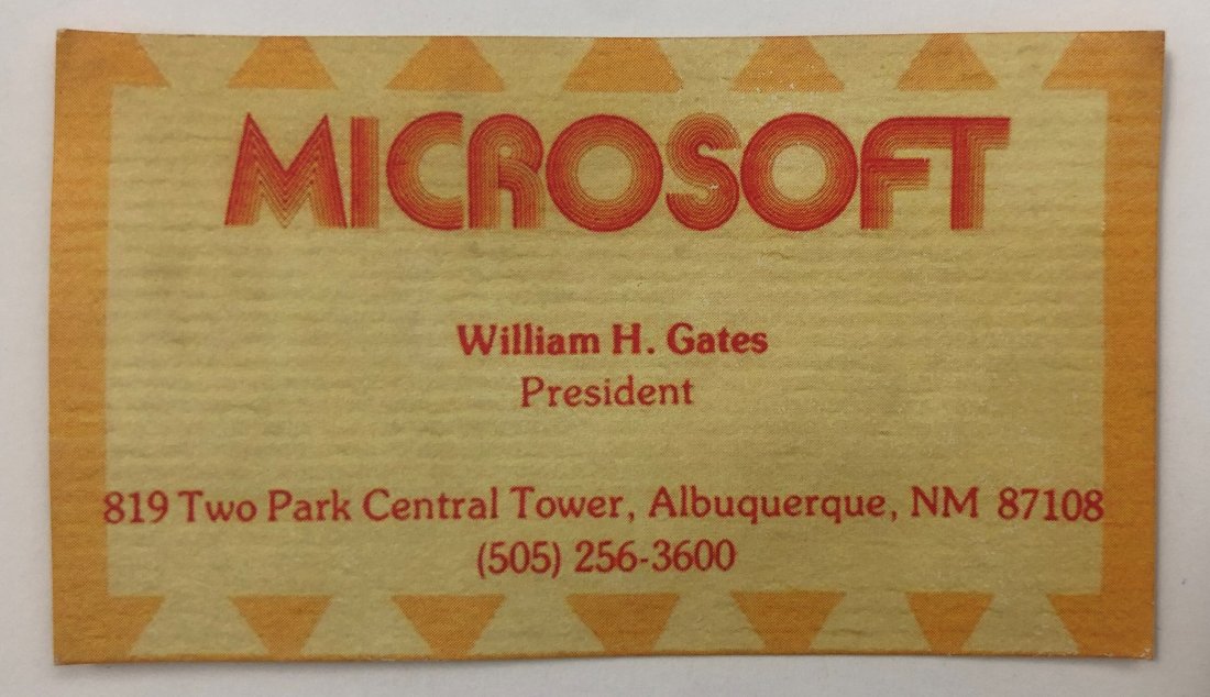 Bill Gates First Microsoft Business Card (1 of 1)