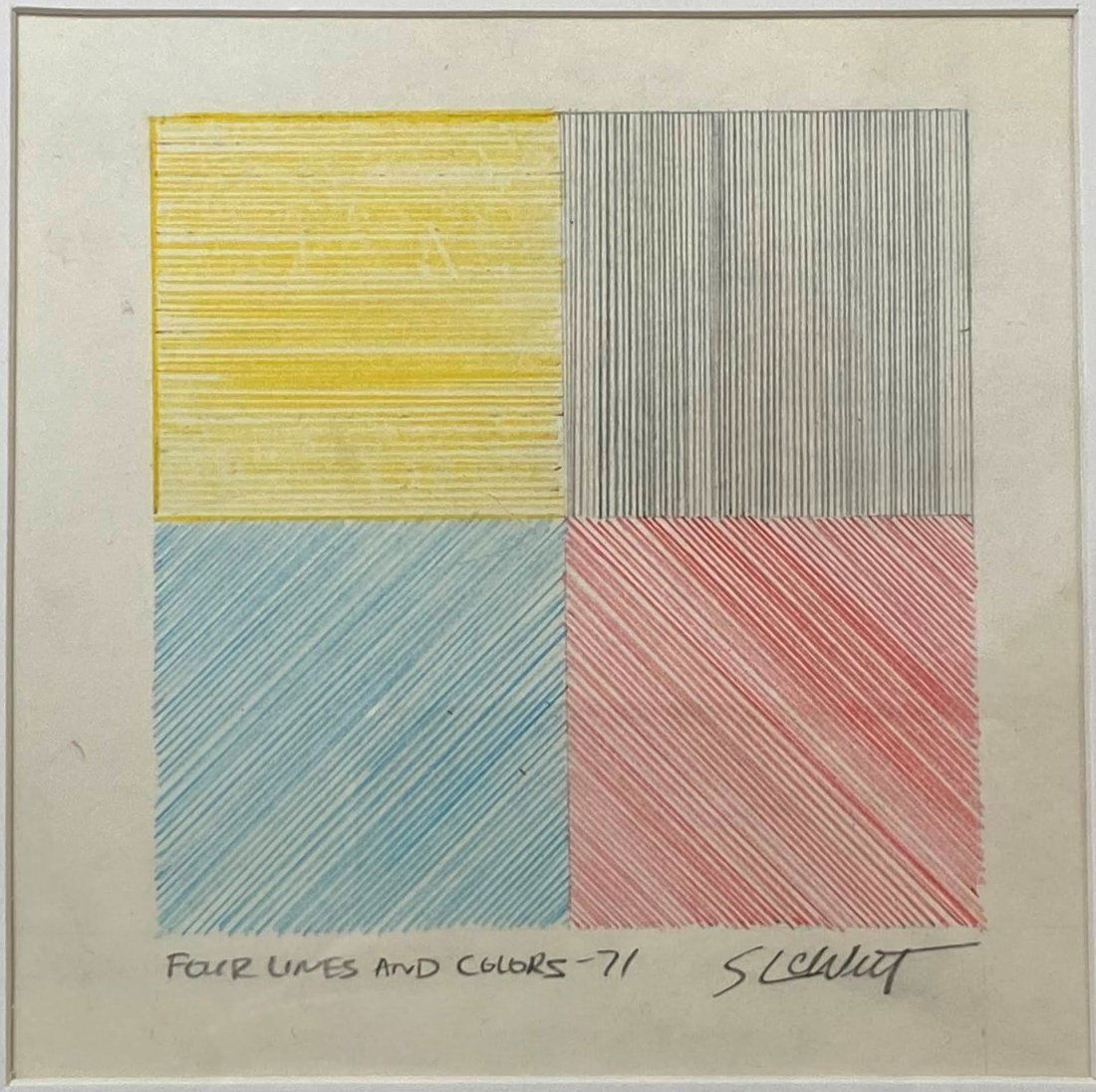 Sol Lewitt - Four Lines and Colors, 1971 (Drawing) (1 of 2)