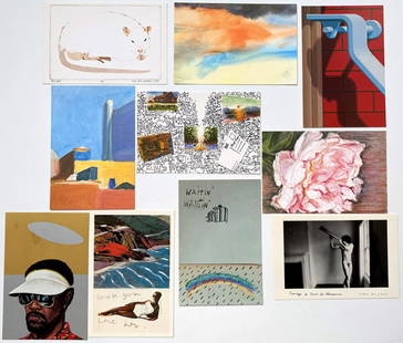 Grouping of 10 Photo-Litho Postcards: Featuring: Duane Michals, Constantino Nivola, Stephanie Lederman, Lynda Caspe, Jane Freilicher, Joseph Szilva, Barkley Hendricks, Hugh Kepets, Beth Van Hoesen Each: 4" x 6"