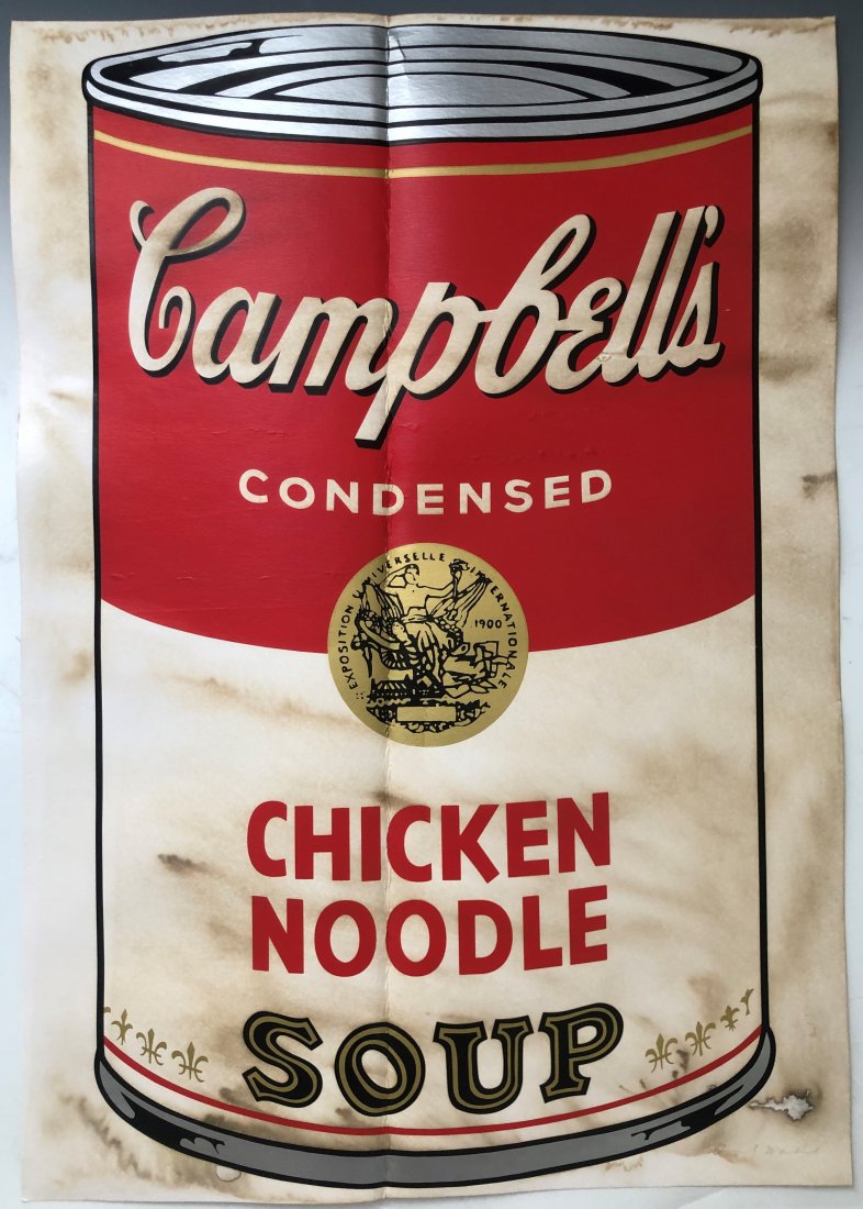 Andy Warhol Chicken Noodle Soup Screenprint 1968 Signed (1 of 2)