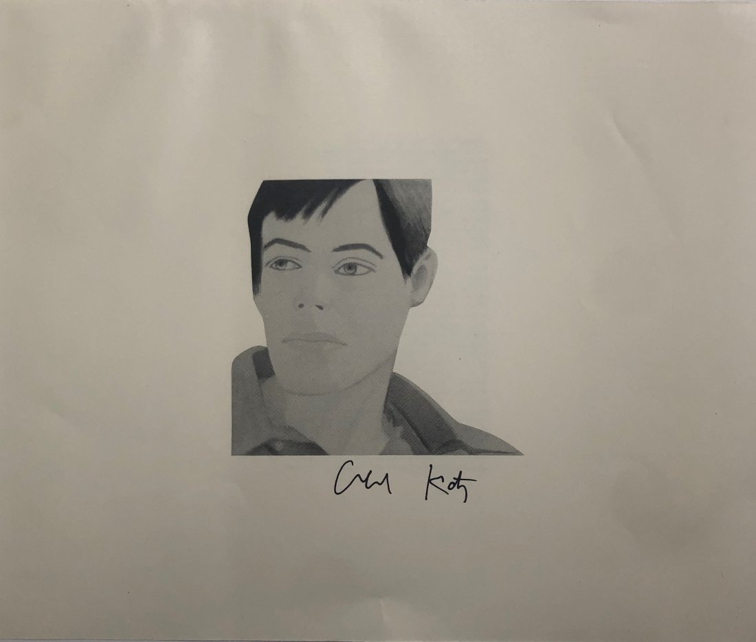 Alex Katz - Portrait Face Hand Signed Black/White Print (1 of 2)