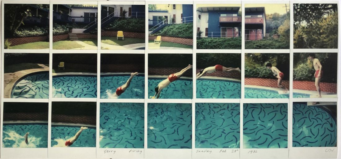 David Hockney - Jerry Diving, Large Colored Photograph (1 of 5)