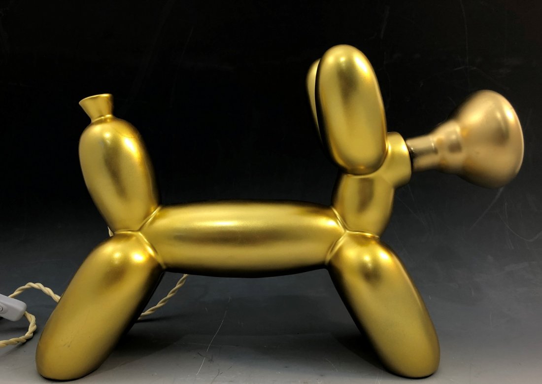 Balloon Dog Plug-In Gold Lamp Koons Style: 12" x 18"