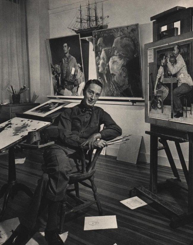 Yousuf Karsh - Norman Rockwell: YOUSUF KARSH (1908-2002) Norman Rockwell Sheet-fed Gravure, c. 1960's 12" x 9"