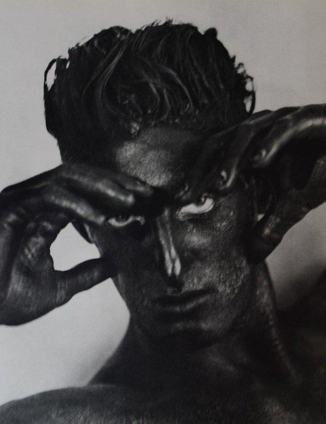 Herb Ritts - Tony with Blackface, Los Angeles, 1986: HERB RITTS (1952-2002) Tony with Blackface, Los Angeles, 1986 Sheet fed gravure C. 1986 Printed in Japan 14" x 11"