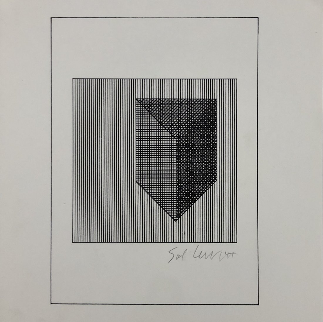 Sol Lewitt - Untitled, Silkscreen, (Pencil Signed): SOL LEWITT (1928-2007) Untitled, Geometric Figure Silkscreen on paper 8" x 8" Signed lower side in pencil