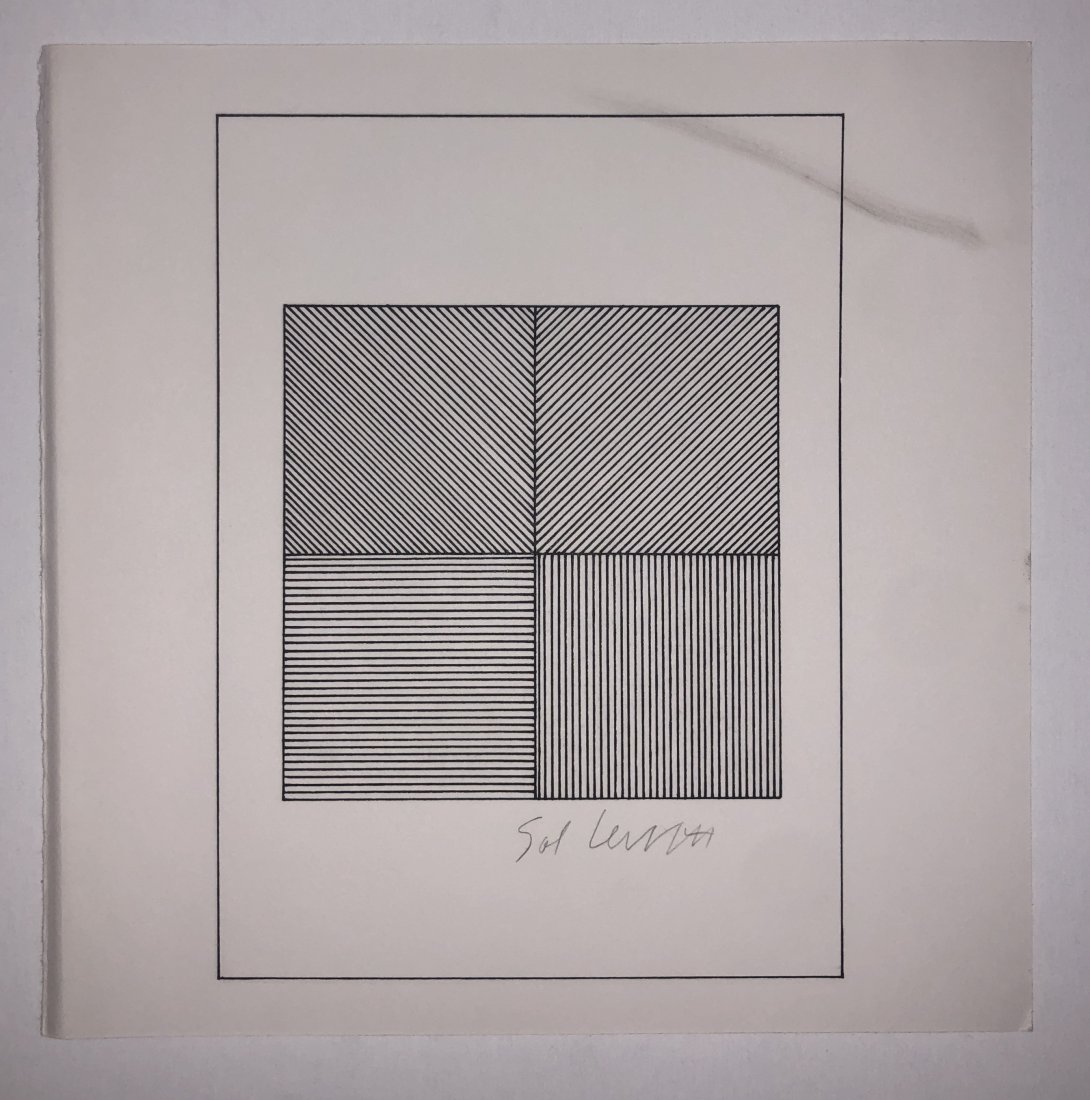 Sol Lewitt - Untitled, Silkscren (Pencil Signed): SOL LEWITT (1928-2007) Untitled, Geometric Figure Silkscreen on paper 8" x 8" Signed lower side in pencil