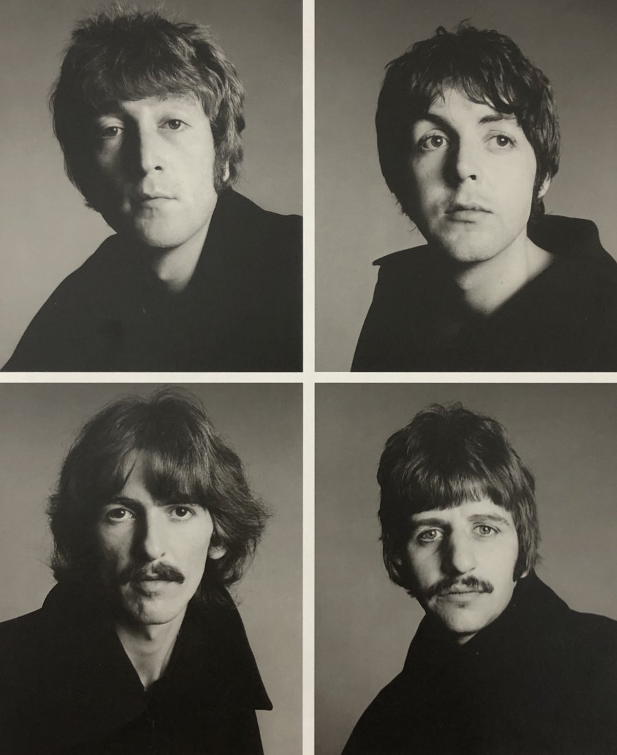 Richard Avedon - Beatles, London, 1967: RICHARD AVEDON (1923-2004) John Lennon, Paul McCartney, George Harrison, Ringo Starr, London, 1967 Photo-litho 9 3/4" x 8"