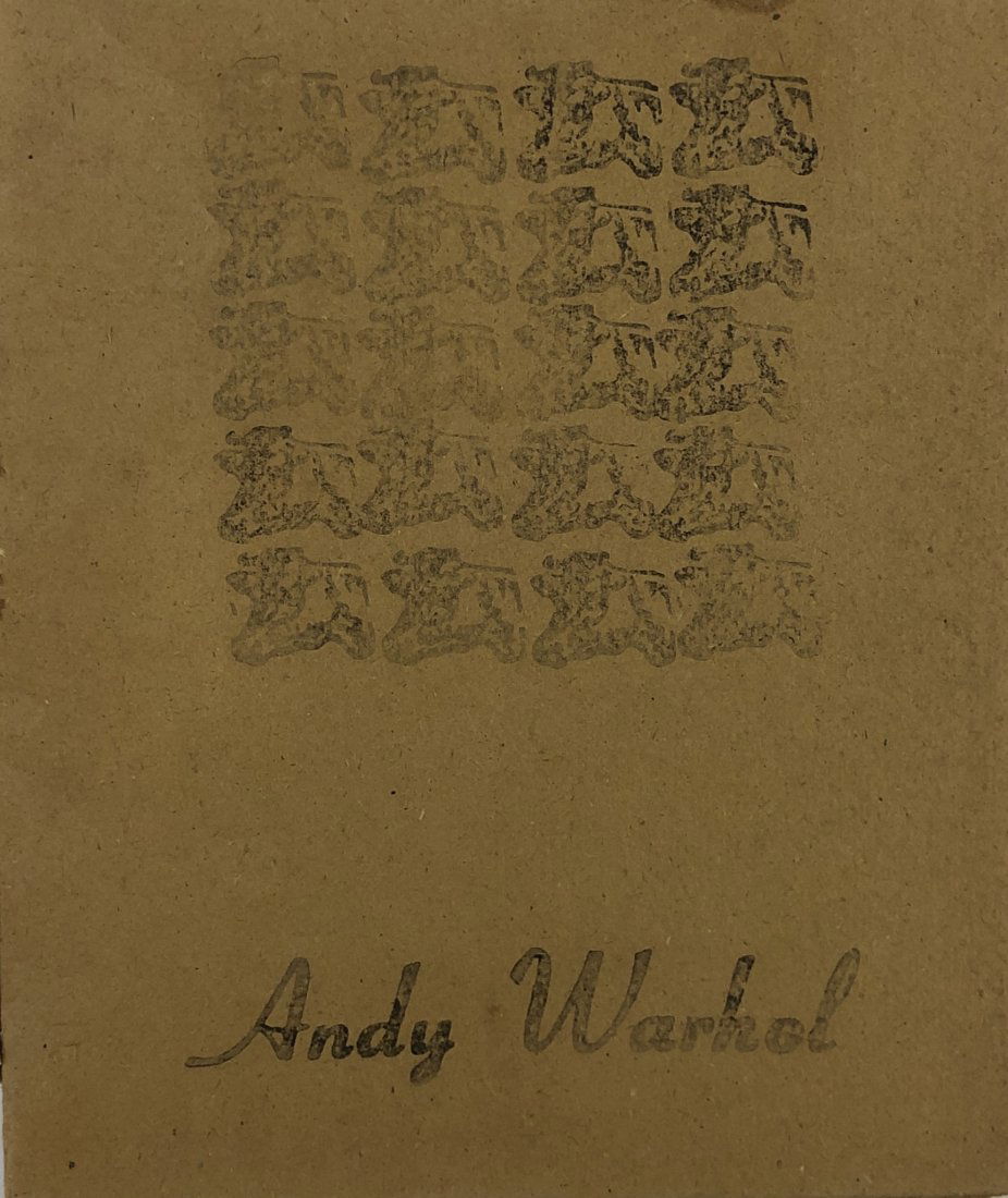 Andy Warhol - Untitled (Cows): ANDY WARHOL (1928-1987) Untitled (Cows) Ink stamped on cardboard Signed lower middle 8 1/2" x 7 1/4"
