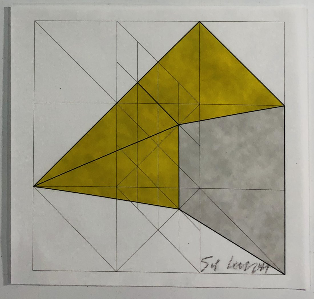 Sol Lewitt - Untitled, Geometric Figure (Pencil Signed): SOL LEWITT (1928-2007) Untitled, Geometric Figure Offset lithograph on paper 8" x 8" Signed lower side in pencil