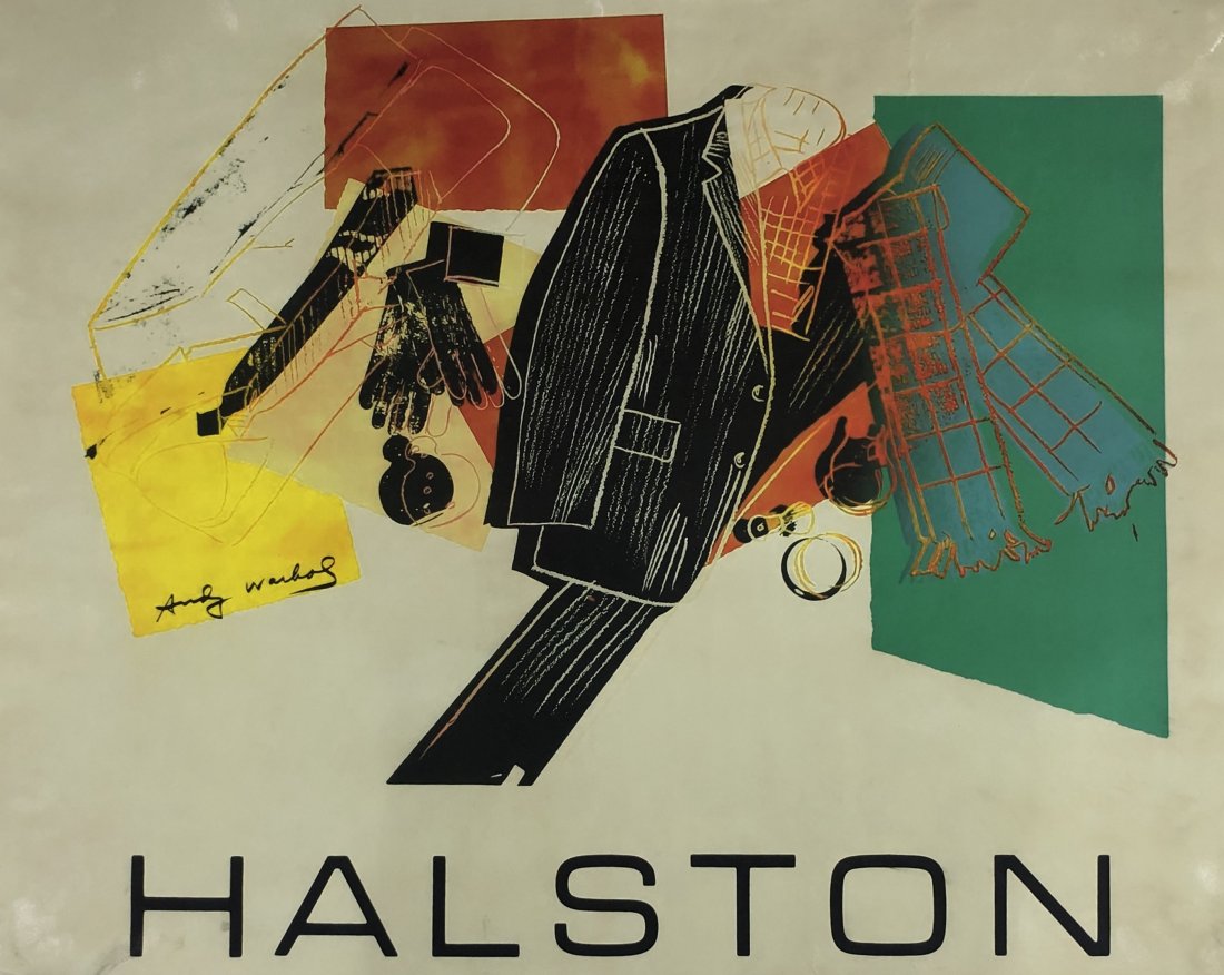 Andy Warhol - Halston Colored Offset Lithograph: ANDY WARHOL (1928-1987) Halston Offset lithograph in colors 22" x 28"