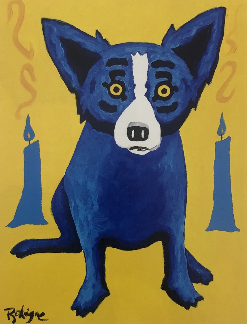 Grouping of 7 George Rodrigue Blue Dog Prints: GEORGE RODRIGUE (1944-2013) Blue Dog (7 works) Offset lithograph in colors Sizes range: 7" x 5" to 12" x 10"