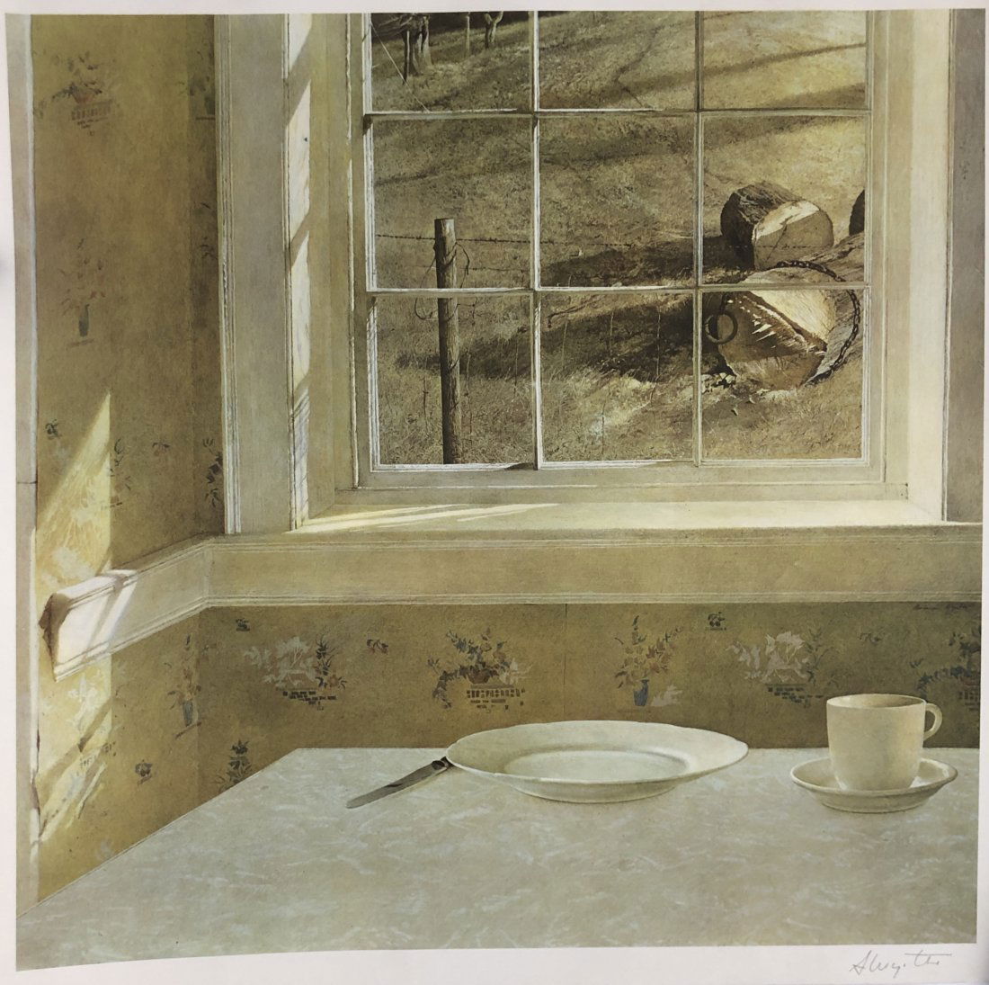 Andrew Wyeth - Groundhog Day, 1959, Pencil Signed: ANDREW WYETH (1912-2009) Groundhog Day, 1959 Offset lithograph in colors on heavy paper 19" x 19" Signed lower right side in pencil
