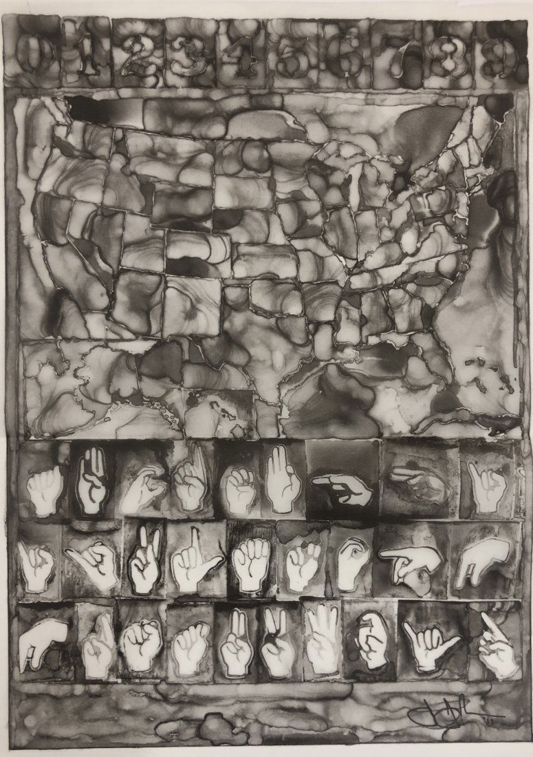 Jasper Johns Maps Numbers Screenprint on Vellum 2013: JASPER JOHNS (B. 1930) Maps, Numbers, 2013 Screenprint on vellum 14 1/4" x 10 1/2"