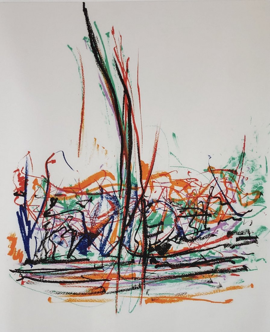 Joan Mitchell - Untitled, Colored Offset Lithograph: JOAN MITCHELL (1925-1992) Untitled Colored offset lithograph 23" x 19 1/2"