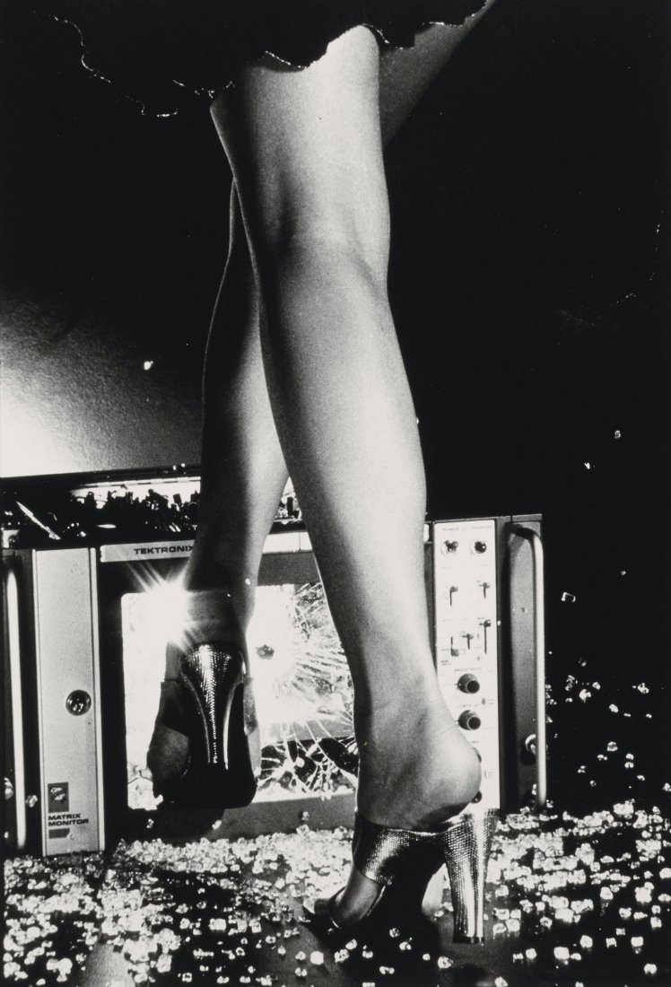 Chris Von Wagenheim - Woman Smashing TV, Vogue, 1977: CHRIS VON WANGENHEIM (1942-1981) Woman Smashing TV, Vogue, 1977 Photo-litho 12" x 8"