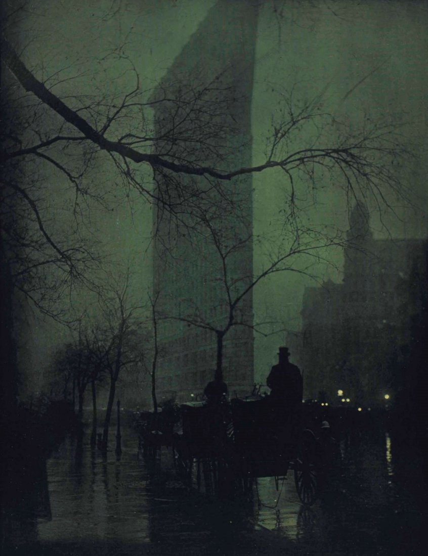 Edward Steichen - The Flatiron Building, New York, 1905: EDWARD STEICHEN (1879-1972) The Flatiron Building, New York, 1905 Photo-litho 8" x 6"