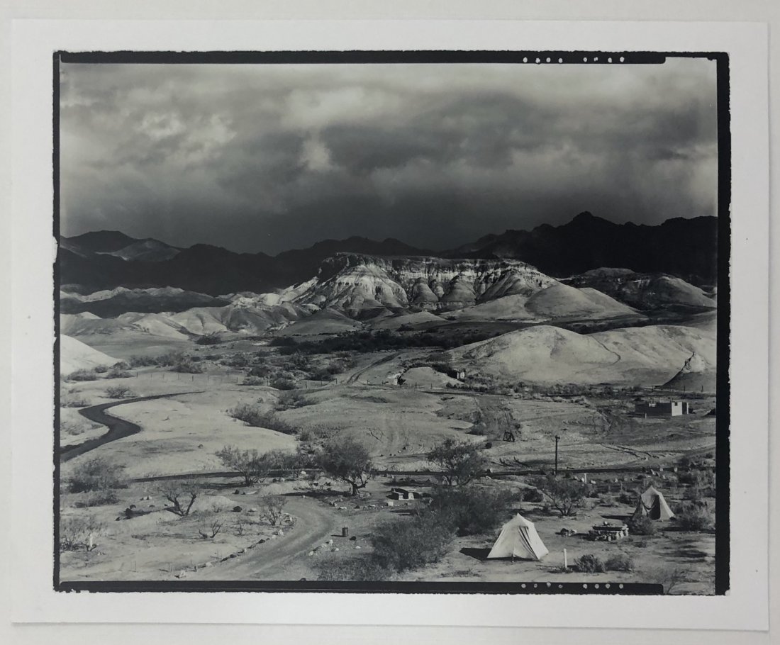 Edward Weston - Texas Springs, Death Valley, Photograph: EDWARD WESTON (1886-1958) Our Camp, Texas Springs, Death Valley, 1938 Photograph, printed later 8" x 10" sheet