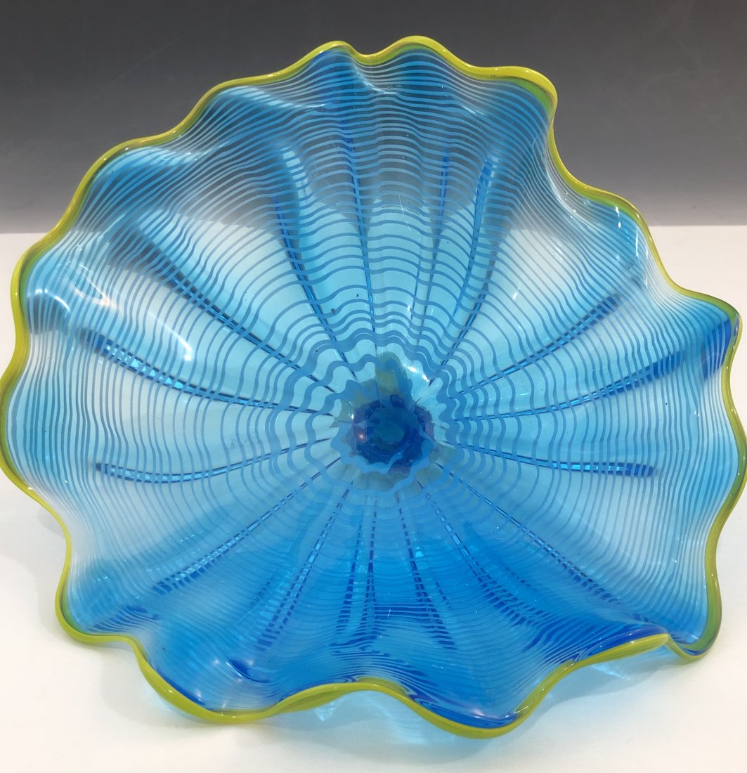 Attributed to Dale Chihuly Sea Form Persian Glass: ATTRIBUTED TO DALE CHIHULY (B. 1941) Blue Sea Form, Persian Series 9" in total size Provenance: Jim Reynolds Collection, Seattle, Washington