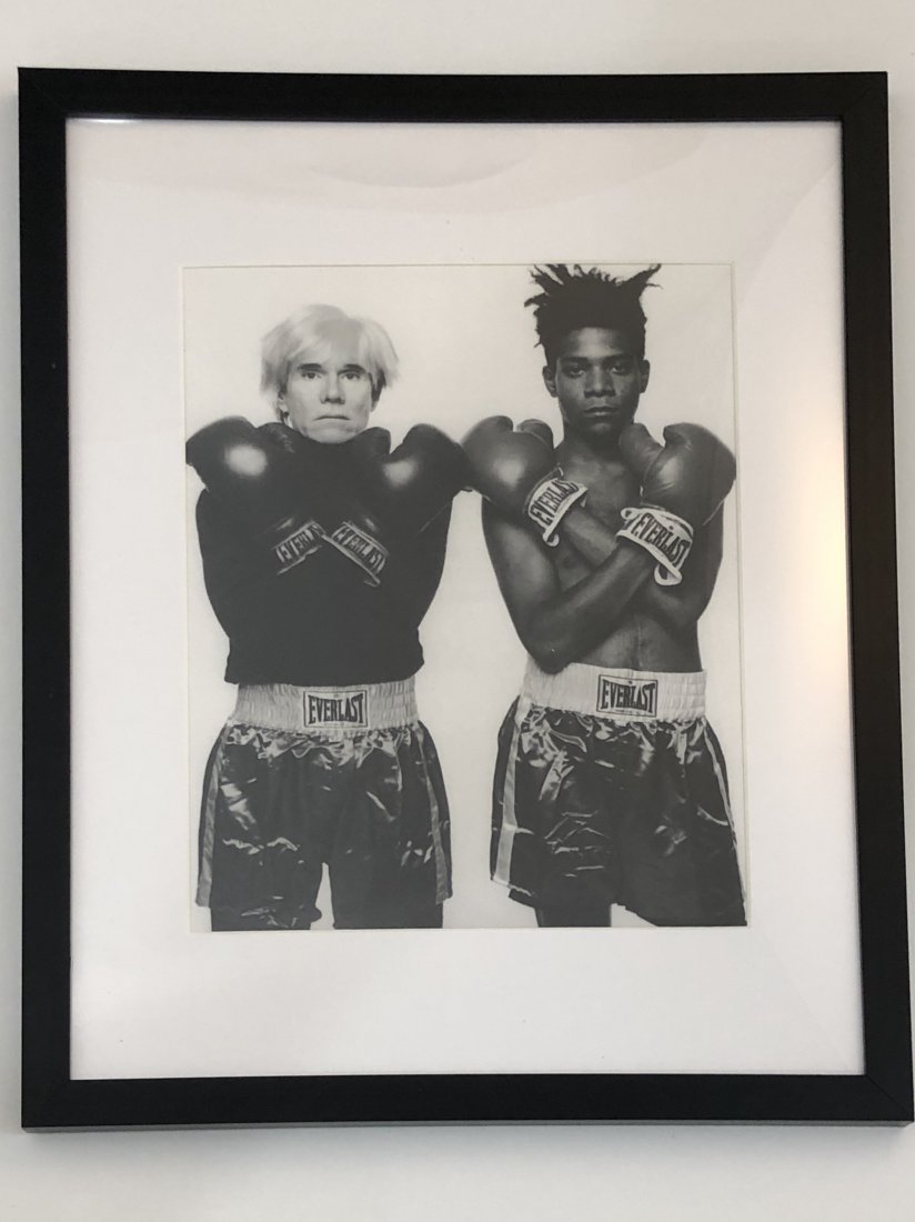 Michael Halsband - Warhol & Basquiat, Silver Gelatin: MICHAEL HALSBAND (B. 1956) Andy Warhol & Jean Michel Basquiat Silver gelatin, printed later 9 3/8" x 7 1/2" sight
