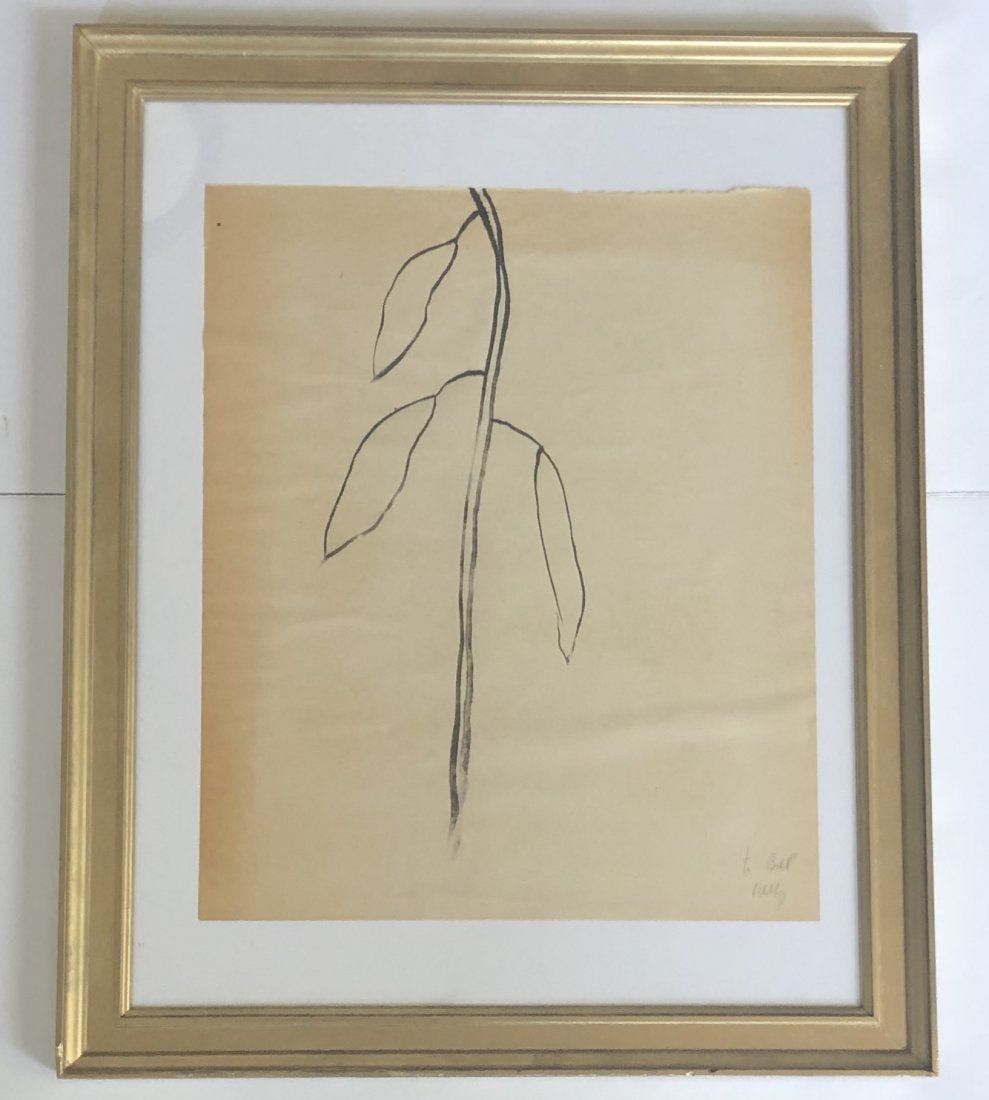Ellsworth Kelly - Untitled, Ink on Paper: ELLSWORTH KELLY (1923-2015) Untitled Ink on paper 17" x 14" Signed and inscribed lower right side "To Bill - Kelly" Private collection; from The Griswold collection; acquired directly from the artist 
