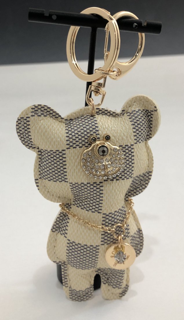Bear Damier Keychain: Teddy Bear damier keychain, unmarked