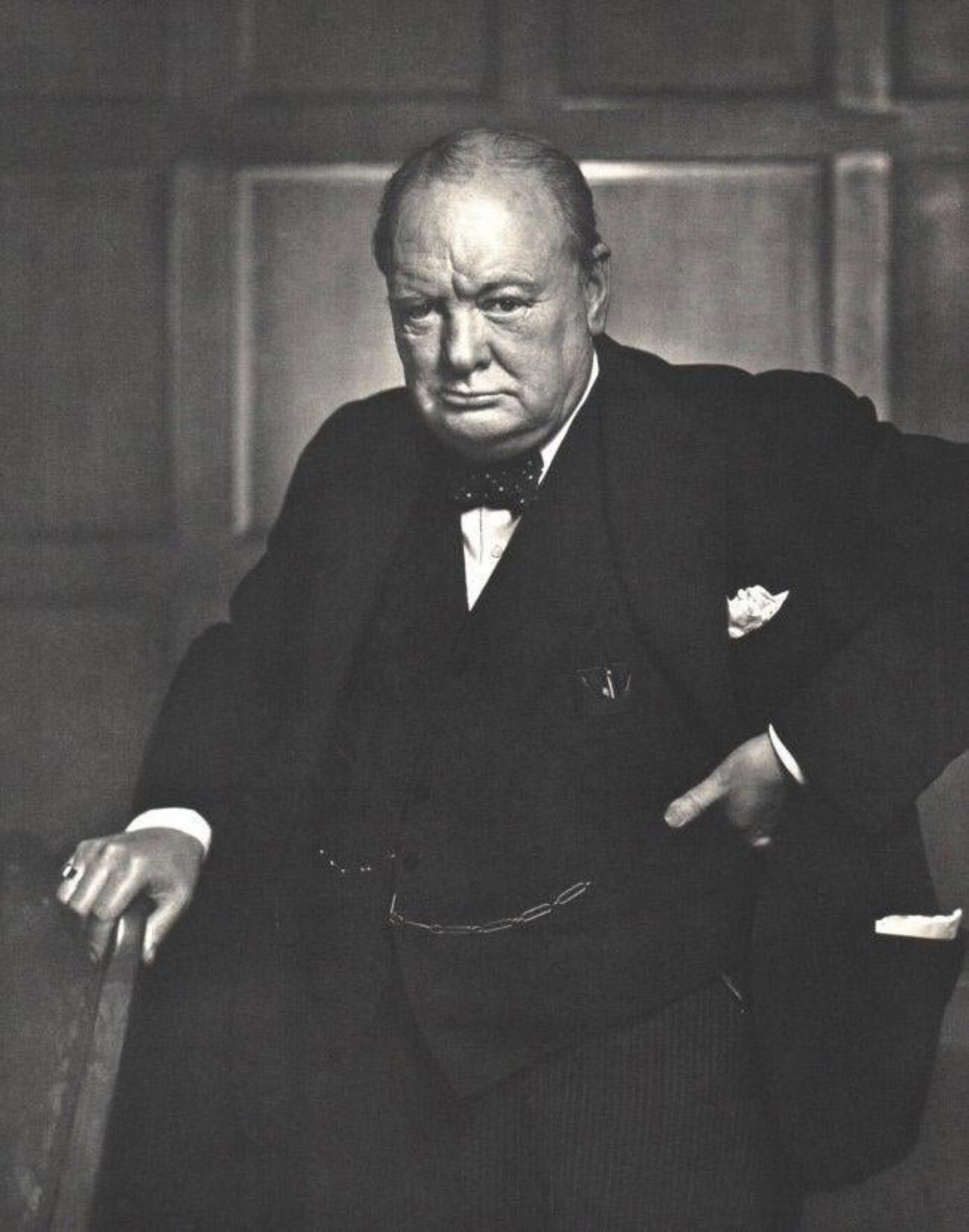 Yousuf Karsh - Winston Churchill: YOUSUF KARSH (1908-2002) Winston Churchill Sheet-fed Gravure, c. 1970's Printed in Switzerland 11" x 9"