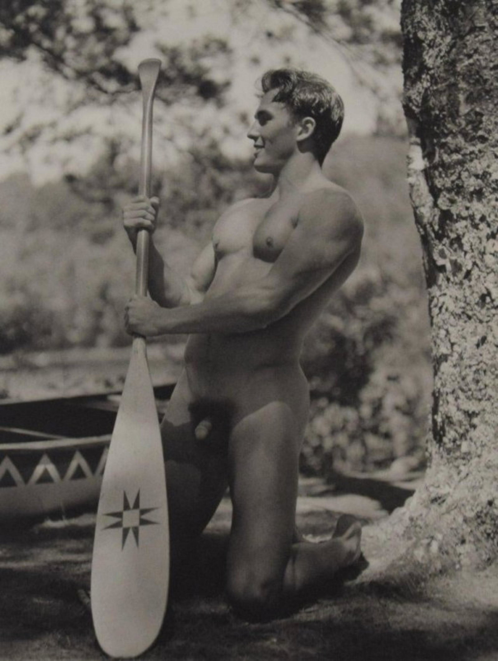 Bruce Weber - John at the Campground on Bear Pond, 1990: BRUCE WEBER (b. 1946) John at the Campground on Bear Pond, 1990 Sheet-fed gravure c. 1990 Printed in United States of America 9 3/8" x 7 1/4"