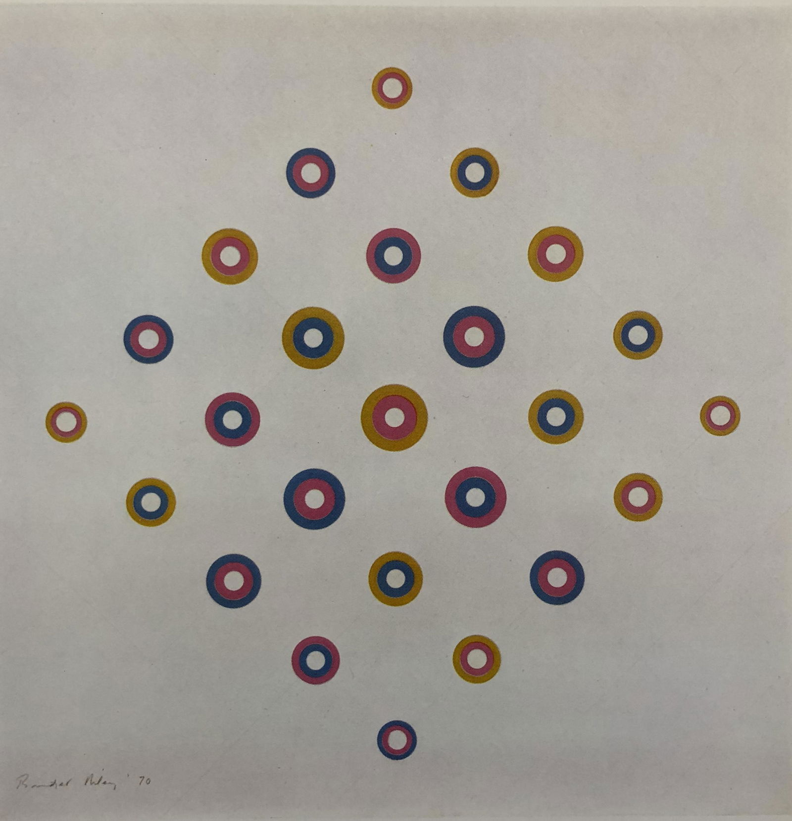 Bridget Riley - Cerise, olive, turquoise, c. 1970 (1 of 1)