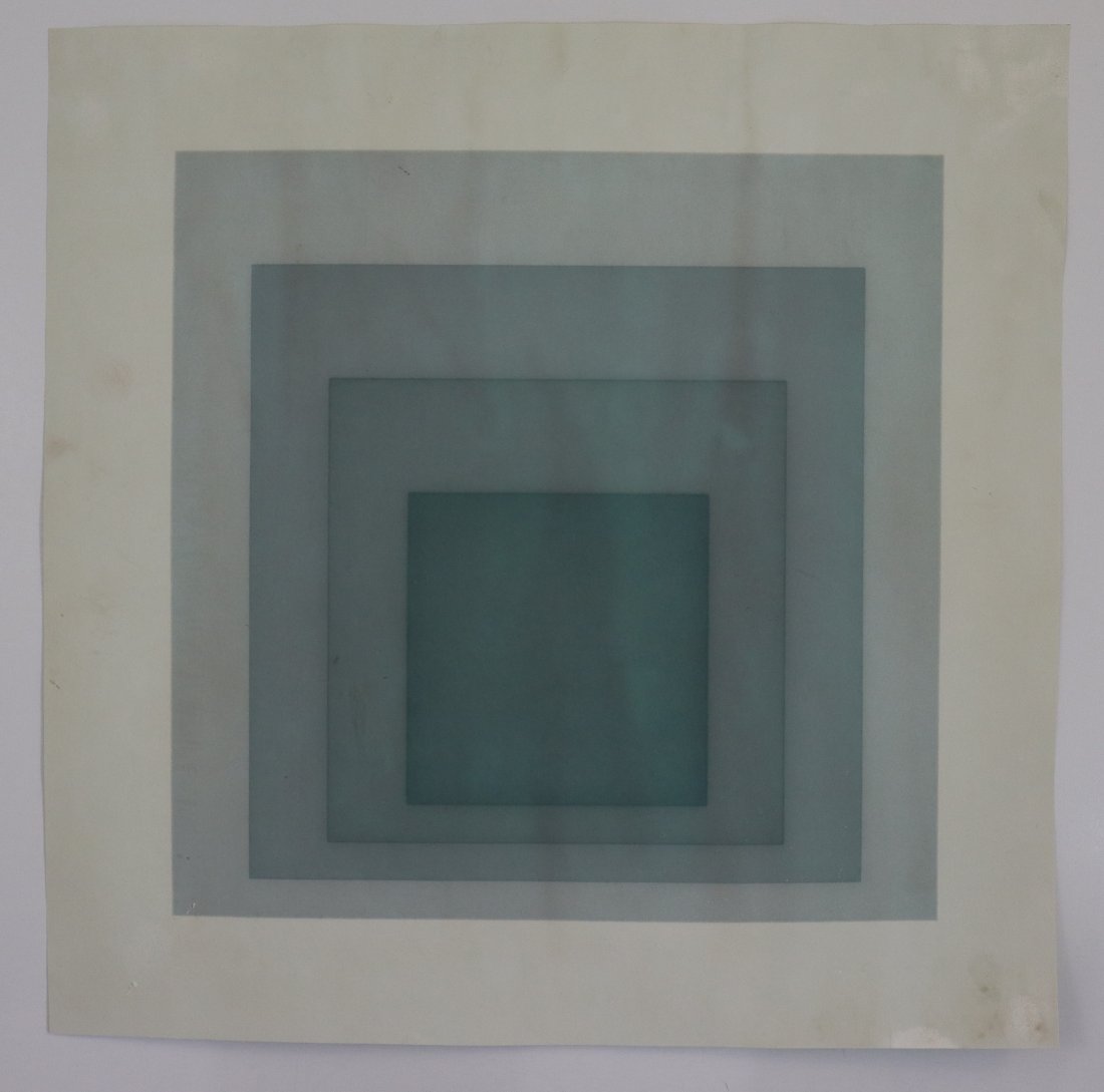 Josef Albers - Light Blue Homage Large Print c. 1970s (1 of 1)