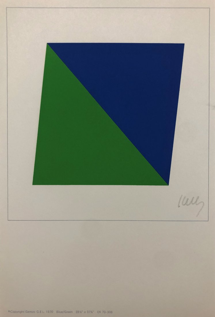 Ellsworth Kelly Blue/Green Pencil Signed Gemini GEL (1 of 2)
