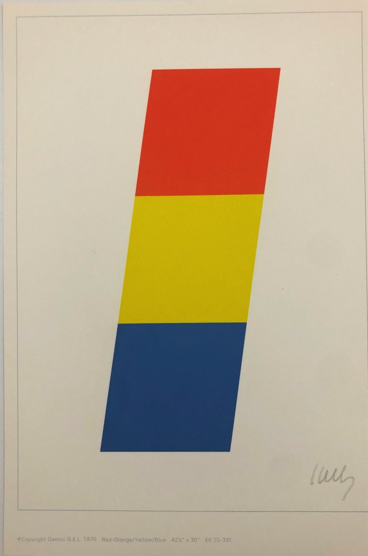 Ellsworth Kelly RedOrange/Blue Pencil Signed Gemini GEL (1 of 2)