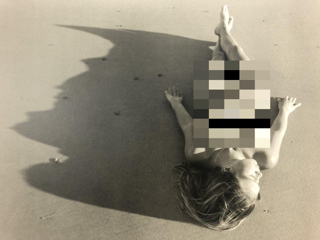 Jock Sturges- Axelle; Montalivet, France,1999: JOCK STURGES (B.1947) Axelle; Montalivet, France, 1999 Photo-litho 8.5" x 11"