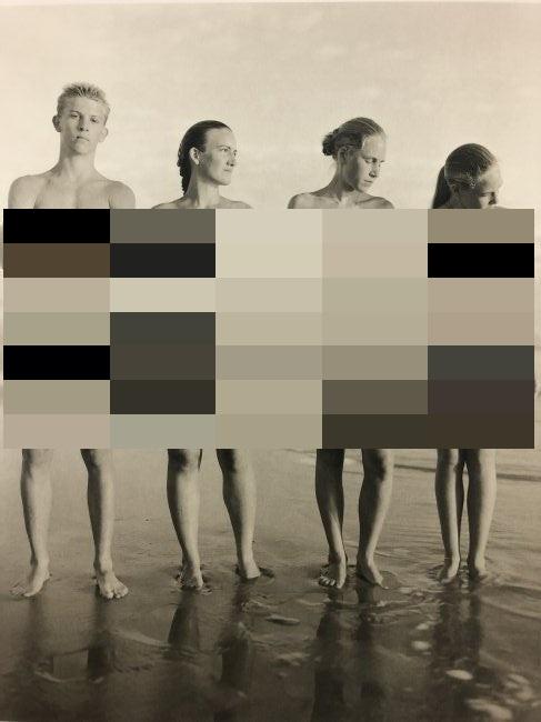 Jock Sturges- Francois, Arian; Montalivet, France, 1999: JOCK STURGES (B.1947) Francois, Arianne, Nikki and Lotte; Montalivet, France, 1999 Photo-litho 8.5" x 11"