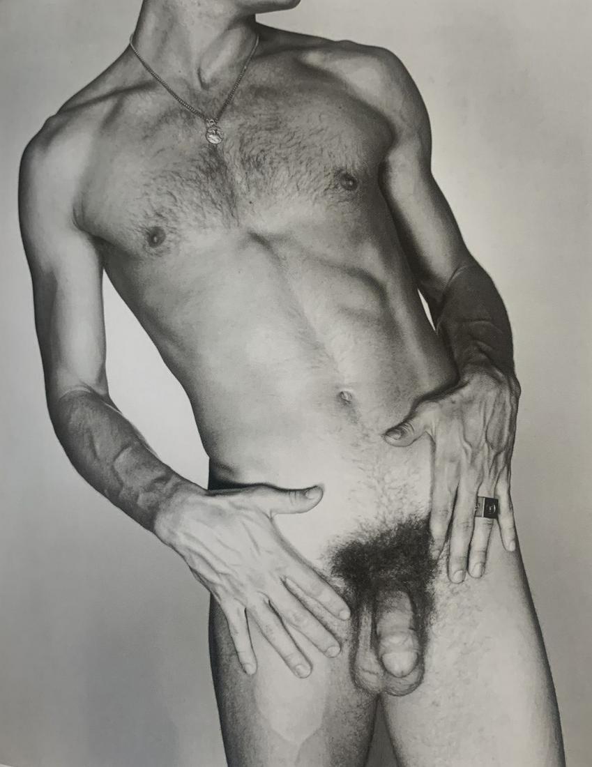 George Platt Lynes - Male Nude, Photo-Litho: George Platt Lynes (1907-1955) Male Nude Photo-litho Printed circa later 20th c. 6" x 4 1/2"