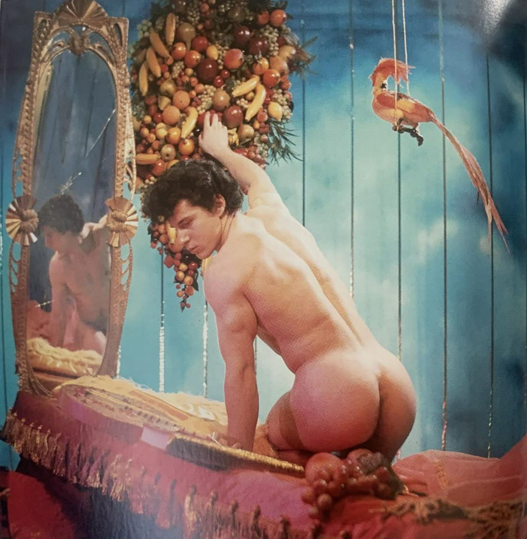 James Bidgood - Male Nude, Photo-Litho: James Bidgood 20th Century Male Nude Photo-litho Printed circa later 20th c. 4 1/2" x 4 1/2"