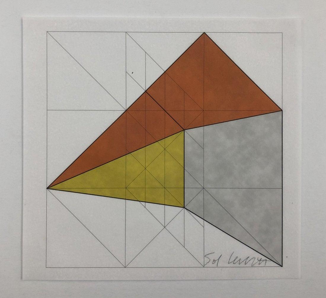 Sol Lewitt - Untitled, Geometric Figure (Pencil Signed): SOL LEWITT (1928-2007) Untitled, Geometric Figure Offset lithograph on paper 8" x 8" Signed lower side in pencil
