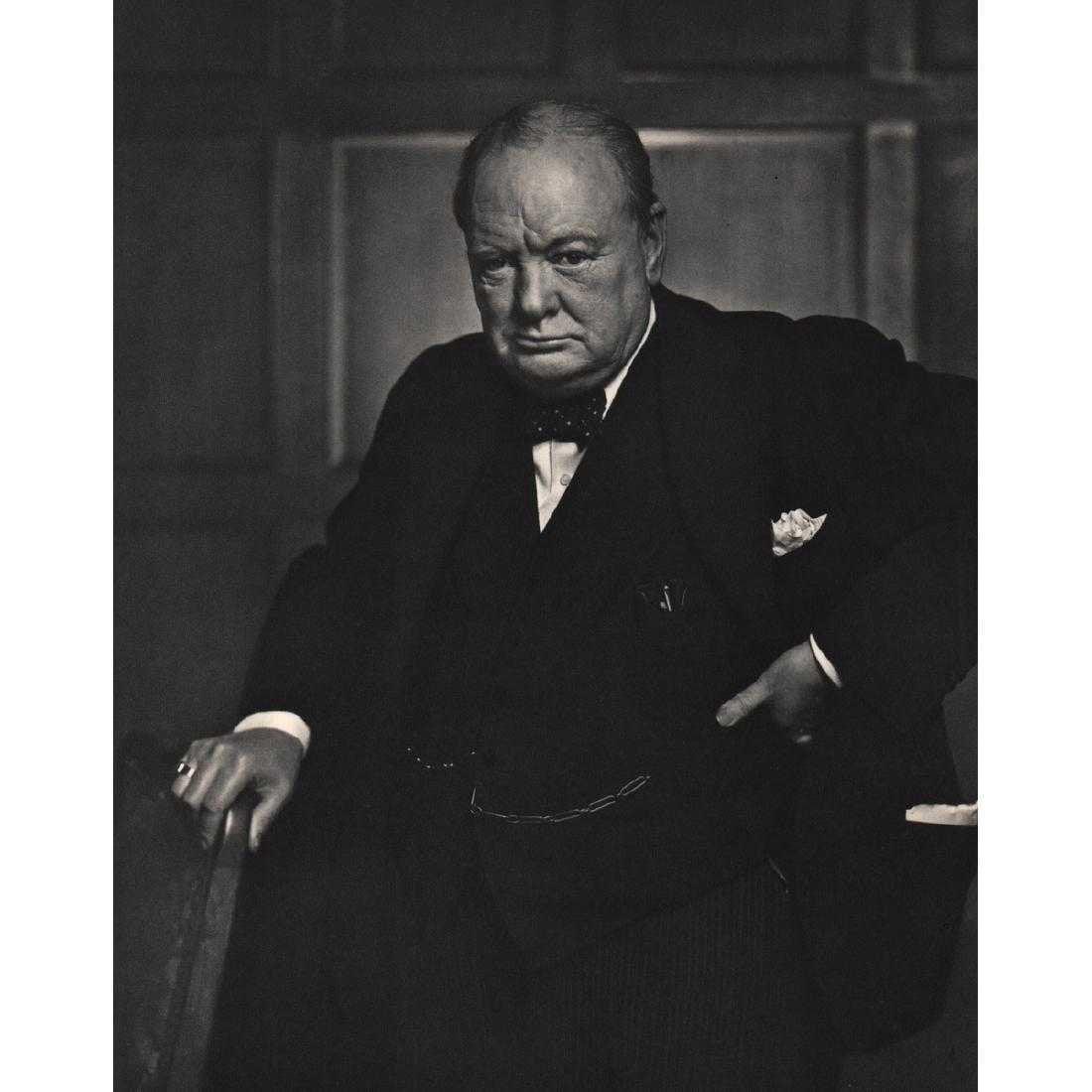 Yousuf Karsh Winston Churchill Sheetfed Gravure c1970s: YOUSUF KARSH (1908-2002) Winston Churchill Sheet-fed Gravure, printed c. 1970's 11" x 9"