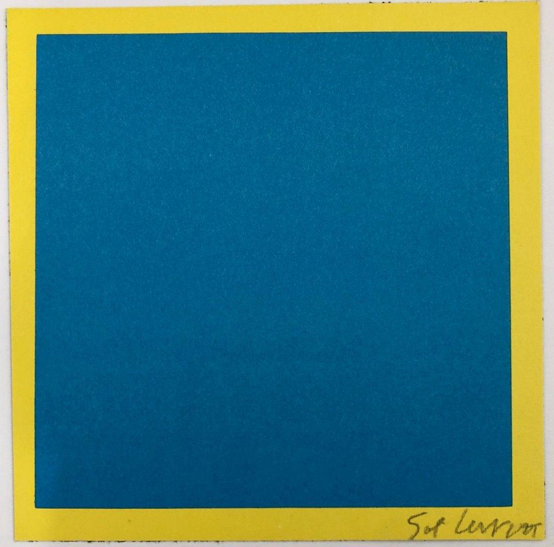 Sol Lewitt - Untitled, Pencil Signed, Offset Lithograph: SOL LEWITT (1928-2007) Untitled Offset lithograph on heavy paper 7 3/4" x 7 3/4" Signed lower side in pencil