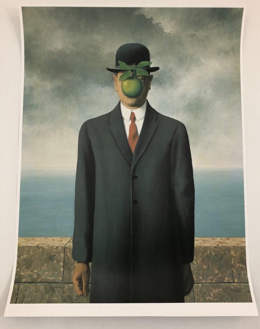 Rene Magritte - Le Fils Offset Lithograph in Colors: RENE MAGRITTE (BELGIAN) Rene Magritte - Le Fils De L'homme, 1964 offset lithograph in colors 26" x 19"