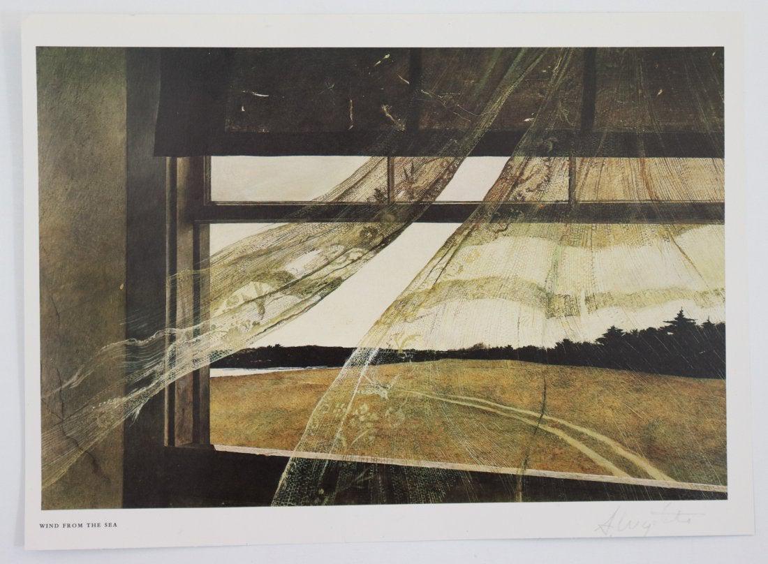 Andrew Wyeth - Wind From the Sea, Pencil Signed: ANDREW WYETH (1917-2009) Wind From the Sea Offset lithograph in colors 9" x 12" Signed lower right side in pencil
