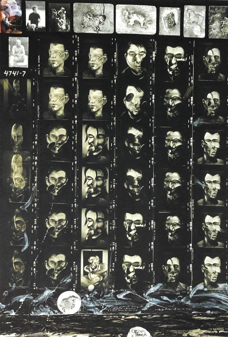 Peter Beard - Francis Bacon, Photo-Litho: PETER BEARD (1938-2020) Francis Bacon (Contact Sheet) Photo-litho Printed circa late 20th century 24 1/2" x 16 1/2"