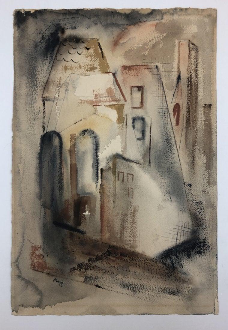 John Marin - Watercolor NYC (34 Year Estate Collection): JOHN MARIN (1870-1953) New York, 1923 Watercolor on artist paper 22 3/8" x 15" Signed lower left side and dated From a private collection; acquired by current owner from an Orange County, CA collectio